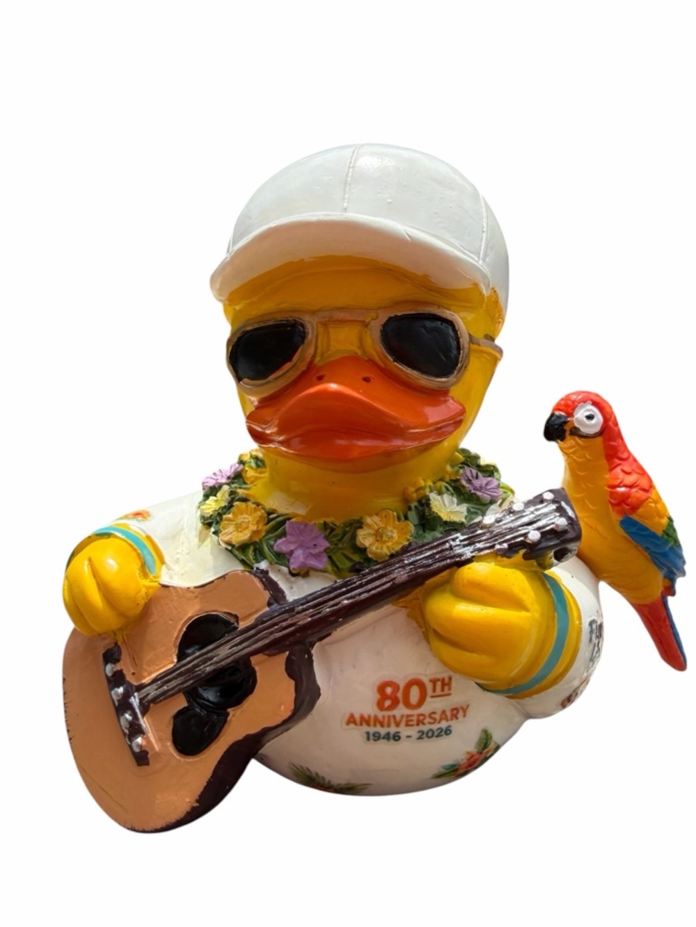 Jimmy Buffett ceramic Clay 80th Anniversary Fins Up Duck New in Box